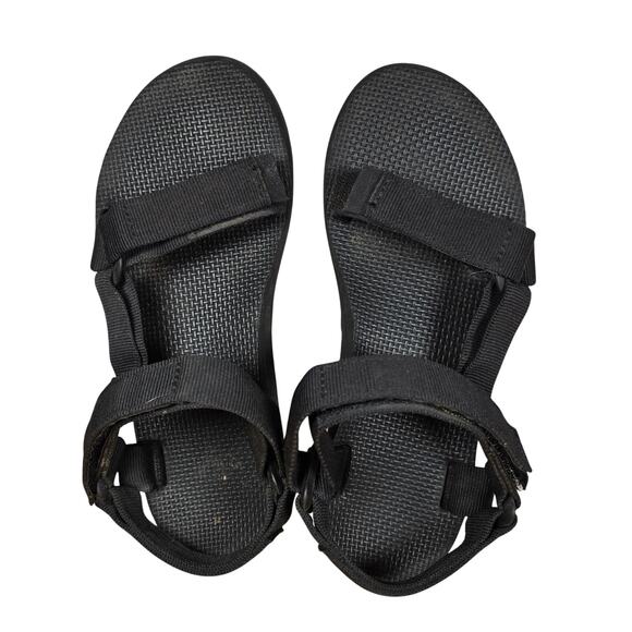 Teva Original Universal Womens Shoes Sandals Size 6 Solid Black Strappy - Picture 7 of 8